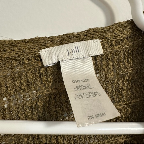 J. Jill A-symmetrical Woven Green Open Front Poncho Shrug Shawl - Picture 3 of 4